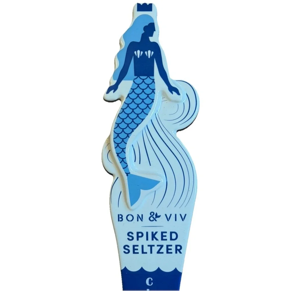 Bon & Viv Spiked Seltzer Beer Tap Handle Mermaid Classic Blue White Figural